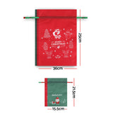 Jingle Jollys 6PCS Christmas Santa Sacks Drawstring Reusable Gift Storage Bags 2 Sizes In Australia - Darrahopens