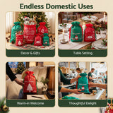 Jingle Jollys 6PCS Christmas Santa Sacks Drawstring Reusable Gift Storage Bags 2 Sizes