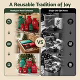 Jingle Jollys 6PCS Christmas Santa Sacks Drawstring Reusable Gift Storage Bags 2 Sizes