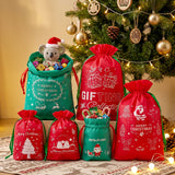 Jingle Jollys 6PCS Christmas Santa Sacks Drawstring Reusable Gift Storage Bags 2 Sizes