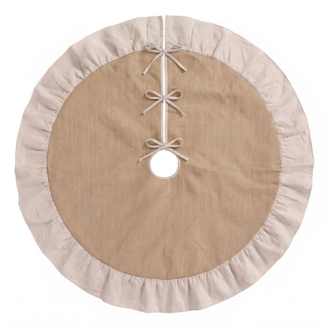 Jingle Jollys 120cm Christmas Tree Skirt Linen Christmas Tree Mat Decor