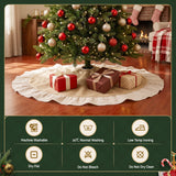Jingle Jollys 120cm Christmas Tree Skirt Linen Christmas Tree Mat Decor
