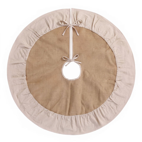 Jingle Jollys 90cm Christmas Tree Skirt Linen Christmas Tree Mat Decor