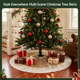 Jingle Jollys 90cm Christmas Tree Skirt Linen Christmas Tree Mat Decor