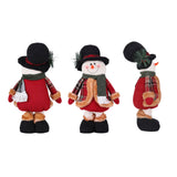 Jingle Jollys Christmas Snowman Ornament 40-56cm Telescopic Tabletop Decoration Doll, Adjustable Length For Tabletop, Window, Mantel, Indoor Holiday Decor In Australia - Darrahopens