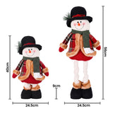 Jingle Jollys Christmas Snowman Ornament 40-56cm Telescopic Tabletop Decoration Doll, Adjustable Length For Tabletop, Window, Mantel, Indoor Holiday Decor In Australia - Darrahopens