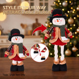 Jingle Jollys Christmas Snowman Ornament 40-56cm Telescopic Tabletop Decoration Doll, Adjustable Length For Tabletop, Window, Mantel, Indoor Holiday Decor In Australia - Darrahopens