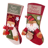 Jingle Jollys Christmas Stockings 2 Pack Large 3D Plush Santa Snowman 43.5cm Christmas Decor for Family Holiday Christmas Party Decorations