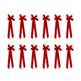 Jingle Jollys 12Pcs Red Velvet Christmas Bows Tree Decorations Xmas Decor