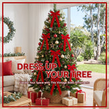 Jingle Jollys 12Pcs Red Velvet Christmas Bows Tree Decorations Xmas Decor
