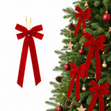Jingle Jollys 12Pcs Red Velvet Christmas Bows Tree Decorations Xmas Decor