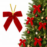 Jingle Jollys 24Pcs Red Velvet Christmas Bows Tree Decorations Xmas Decor