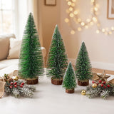 Jingle Jollys Christmas Table Decoration 4Pcs Mini Tree Set Frosted Party Decor