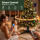 Jingle Jollys Christmas Tree Stand 360° Rotating for Xmas Tree Up to 2.7M with Remote Control