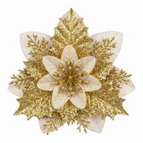 Jingle Jollys 10Pcs Christmas Tree Flower Set Garland Wreath Poinsettia Decorations In Australia - Darrahopens