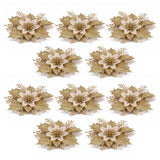 Jingle Jollys 10Pcs Christmas Tree Flower Set Garland Wreath Poinsettia Decorations In Australia - Darrahopens