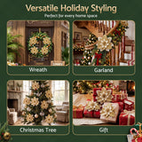 Jingle Jollys 10Pcs Christmas Tree Flower Set Garland Wreath Poinsettia Decorations In Australia - Darrahopens