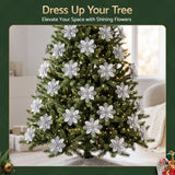 Jingle Jollys 20Pcs Christmas Tree Flower Set Garland Wreath Poinsettia Decorations In Australia - Darrahopens