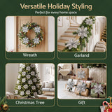 Jingle Jollys 20Pcs Christmas Tree Flower Set Garland Wreath Poinsettia Decorations In Australia - Darrahopens