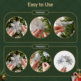 Jingle Jollys 20Pcs Christmas Tree Flower Set Garland Wreath Poinsettia Decorations In Australia - Darrahopens