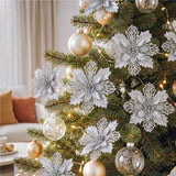 Jingle Jollys 20Pcs Christmas Tree Flower Set Garland Wreath Poinsettia Decorations