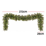 Jingle Jollys 2.7M Christmas Garland 8 Mode LED Lights Timing 200Tips Xmas Decor In Australia - Darrahopens