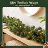 Jingle Jollys 2.7M Christmas Garland 8 Mode LED Lights Timing 200Tips Xmas Decor In Australia - Darrahopens