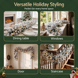 Jingle Jollys 1.8M Christmas Garland 8 Mode LED Snow Frosted Tips Auto Timing