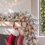 Jingle Jollys 1.8M Christmas Garland 8 Mode LED Snow Frosted Tips Auto Timing