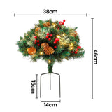 Jingle Jollys 2 Pack 45cm Lighted Artificial Christmas Tree Pathway Xmas Trees