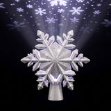 Jingle Jollys Christmas Tree Topper Lighted 360° Rotating Snowflake Projector Silver Glitter In Australia - Darrahopens