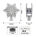 Jingle Jollys Christmas Tree Topper Lighted 360° Rotating Snowflake Projector Silver Glitter In Australia - Darrahopens