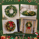 Jingle Jollys 60cm Pre-Lit Christmas Wreath GarlandsWarm White LED Light Door Wreaths Battery Timer