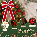 Jingle Jollys 60cm Pre-lit Christmas Wreath Garlands LED Light Front Door Decor Bow