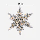 Jingle Jollys 60cm Flocked Snowflake Christmas Wreath Garland Pre-Lit 40 LED Light Decor