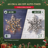 Jingle Jollys 60cm Flocked Snowflake Christmas Wreath Garland Pre-Lit 40 LED Light Decor