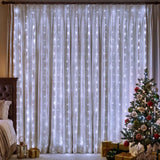 Jingle Jollys 3X3M Christmas Lights Curtain String Light 300 LED Cool White In Australia - Darrahopens