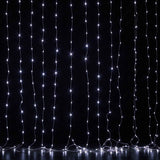 Jingle Jollys 3X3M Christmas Lights Curtain String Light 300 LED Cool White In Australia - Darrahopens
