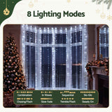 Jingle Jollys 3X3M Christmas Lights Curtain String Light 300 LED Cool White In Australia - Darrahopens
