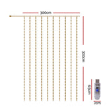 Jingle Jollys 3X3M Christmas Lights Curtain String Light 300 LED Cool White