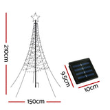 Jingle Jollys Solar Christmas Tree 2.1m 320 LED Net Lights Xmas Trees Decoration