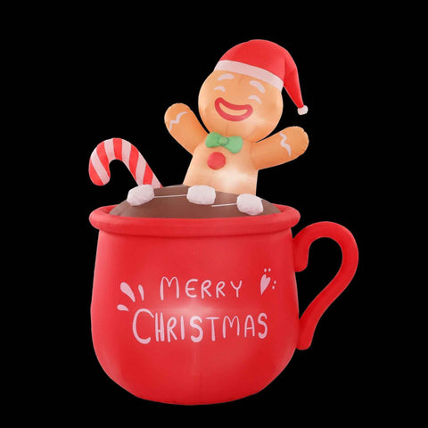 Jingle Jollys Christmas Inflatable Cup 1.8M Height LED Outdoor Decorations Illuminated In Australia - Darrahopens