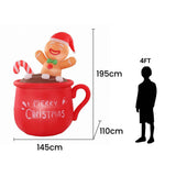 Jingle Jollys Christmas Inflatable Cup 1.8M Height LED Outdoor Decorations Illuminated In Australia - Darrahopens