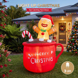 Jingle Jollys Christmas Inflatable Cup 1.8M Height LED Outdoor Decorations Illuminated In Australia - Darrahopens