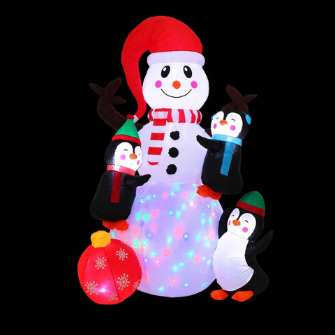 Jingle Jollys Christmas Inflatable Snowman 1.8M Height LED Outdoor Decorations Illuminated In Australia - Darrahopens