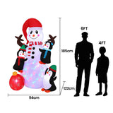 Jingle Jollys Christmas Inflatable Snowman 1.8M Height LED Outdoor Decorations Illuminated In Australia - Darrahopens