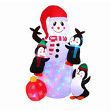 Jingle Jollys Christmas Inflatable Snowman 1.8M Height LED Outdoor Decorations Illuminated In Australia - Darrahopens