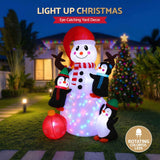 Jingle Jollys Christmas Inflatable Snowman 1.8M Height LED Outdoor Decorations Illuminated In Australia - Darrahopens