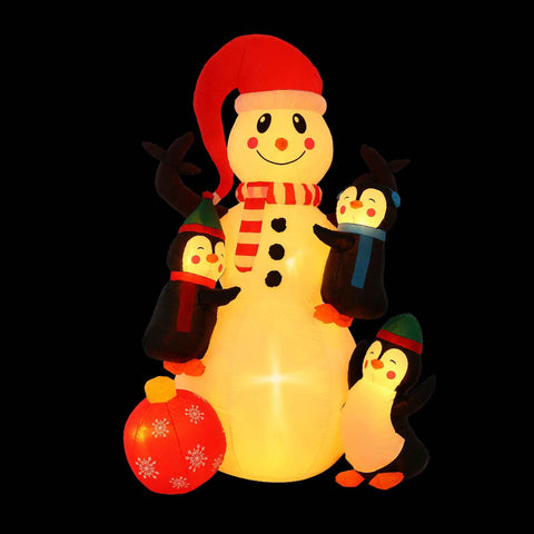 Jingle Jollys Christmas Inflatable Snowman 1.8M Height LED Outdoor Decorations Warm Light In Australia - Darrahopens