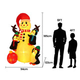 Jingle Jollys Christmas Inflatable Snowman 1.8M Height LED Outdoor Decorations Warm Light In Australia - Darrahopens